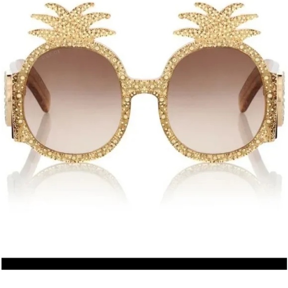 53MM Embellished Pineapple Round Sunglasses - Picture 5 of 6